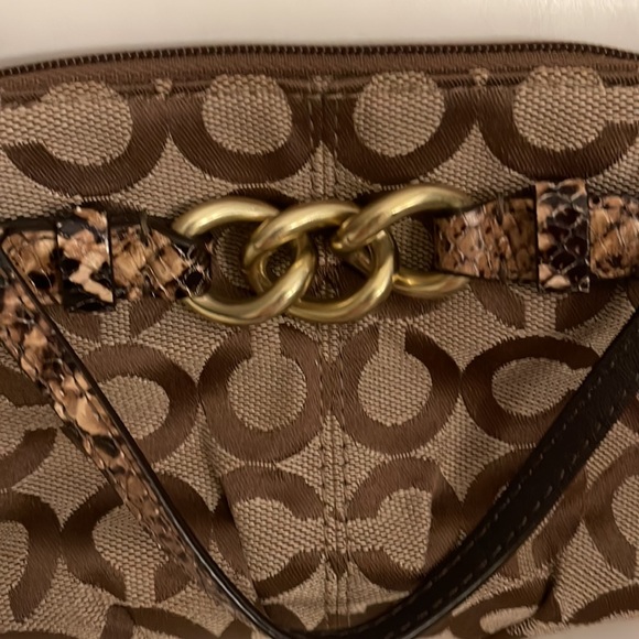 Coach Signature small bag 20”W x 14”H—lightly used, no stains, no wear marks - Picture 3 of 5